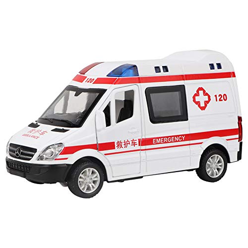 Tnfeeon 1:36 Modelo de Ambulancia de Rescate de Juguete de Emergencia de Juguete Diecast Modelo de Aleación con Luz y Sonido para Niños