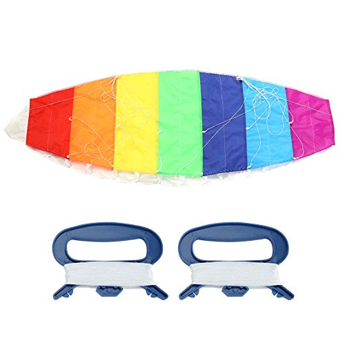 Tnfeeon Rainbow Sports Kite, 1.4m Software Color Brillante Dual Line Stunt Power Kite Deporte al Aire Libre Juguete de Playa Junto al mar (1.4 m)