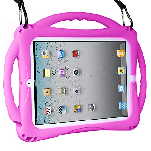 TopEsct iPad 2 Funda Niños Shock Proof Material Silicona Lightweight Kids Protector Cover Case con Manija para Apple iPad 2, iPad 3,iPad 4 (iPad 2/3/4, Púrpura)