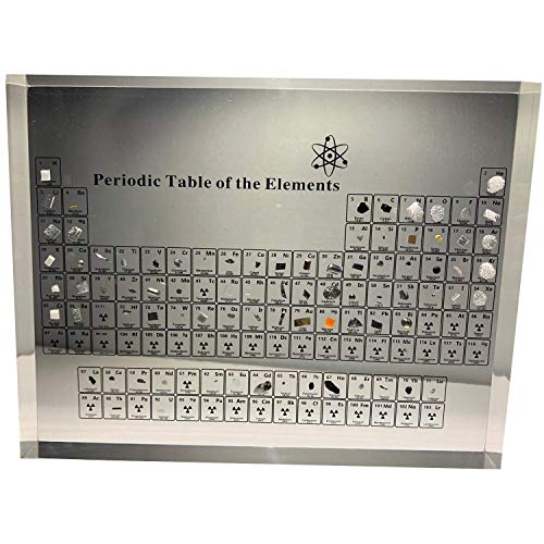 trooplex Sistema periódico con elementos auténticos PSE con 83 elementos representados en realidad | Decoración 3D de acrílico | Mesa periódica de aficiones, científicos, químicos, herramienta química