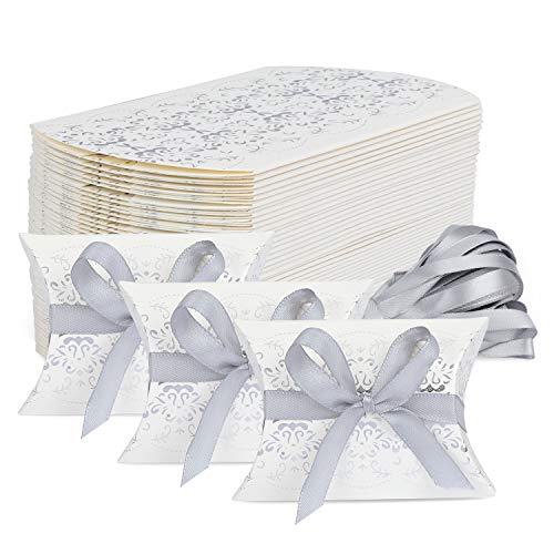 TsunNee - Cajas de regalo para bodas, cajas de papel para caramelos, caja de regalo para fiestas, cajas de regalo de papel, 50 unidades