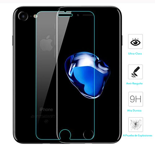 VELLYOU [2-en-1 Protector de Pantalla iPhone 8 Plus + Regalos [Fibra de Carbono Pantalla Protectora Trasero], 360° Protector Templado para iPhone 8 Plus, 5.5"