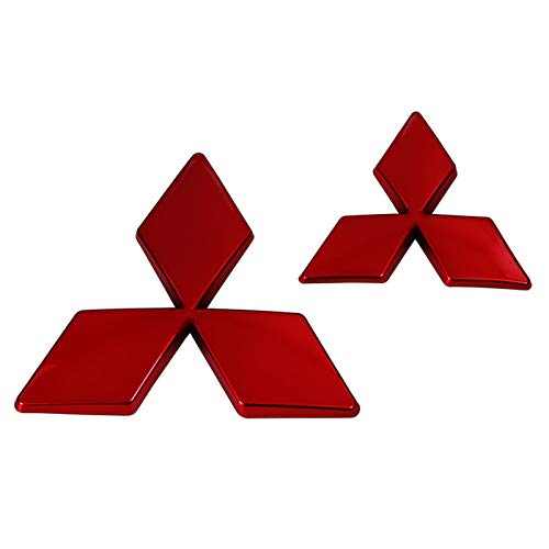 XCBW Emblema de Logotipo para capó/Tapa de Maletero Trasero Maletero de Puerta Trasera, Adhesivo 3D, para M-itsubishi Outlander 2016-2020,Rojo