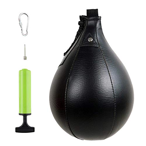 Xuanshengjia Speed ​​Ball Boxing, Saco De Boxeo Colgante De Cuero, Saco De Velocidad Muay Thai Training Speed ​​Bag Kit De Saco De Perforación Striking, Entrenamiento Giratorio Colgante