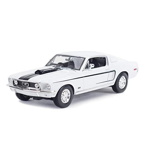 YaPin Model Car Ford Mustang 1968 Classic 1:18 Toy Car Model Simulación de aleación Toy Car Model (Color : White)