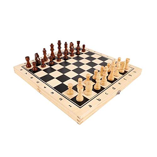 zyj Doble Queen Diseño magnético de ajedrez Plegable del Tablero de ajedrez Pieza de ajedrez de Madera Maciza recompensa for Principiantes (tamaño : 11.41 * 5.70 * 1.96in)