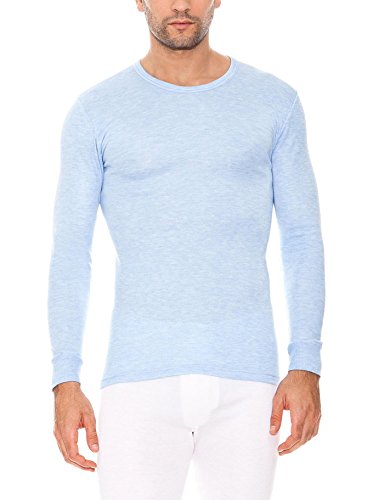 Abanderado - Camiseta térmica de manga larga y cuello redondo para hombre, color Azul Claro, talla 52 (L), Talla Internacional: M