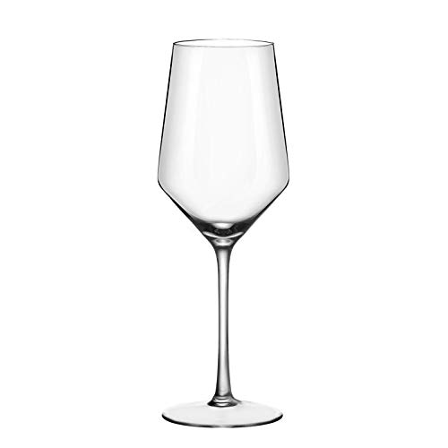 ADMY Copa de vino blanco de 410 ml, de cristal sin plomo, transparente, apta para lavavajillas, para cumpleaños, aniversarios y bodas, 1 pieza