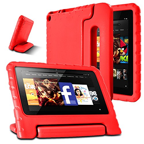 AFUNTA Caso Tablet 7 2015, Peso Ligero a Prueba de Golpes Convertible Handle EVA Protective Kids Case para 7 Pulgadas Display Tablet (5ª generación - versión 2015)- Azul