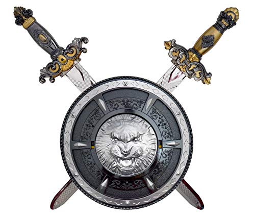 Alsino Espada de caballero con escudo, juego de guerreros vikingos para carnaval, de plástico, disfraz