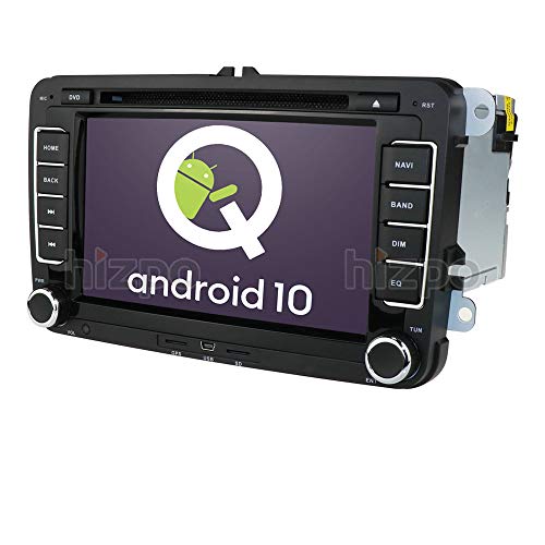Android 10 OS 7 Pulgadas 2 DIN Radio de Coche 4G RAM 64G ROM Moniceiver DVD GPS Navegación Bluetooth para Volkswagen Golf Passat Skoda Seat Polo Amarok Jetta T5 Transporter