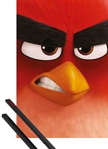 Angry Birds 1art1 Póster (91x61 cm) Pájaro Rojo Y 1 Lote De 2 Varillas Negras 1art1®