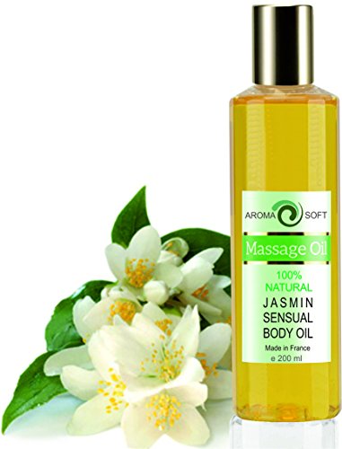 Aroma Soft Aceite de Masaje Sensual Flor de Jazmín 100% Natural - Relajación y Después del baño 200 ml - made in France
