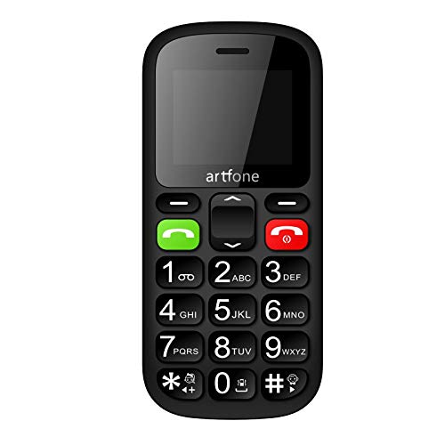 artfone Teléfonos Móviles para Mayores Mayores con SOS botón,Fácil de Usar Celular para Ancianos con Negro