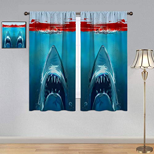ARYAGO - Cortina decorativa de cortina, diseño de tiburón de la venganza, para dormitorio de niño 100 x 172 pulgadas