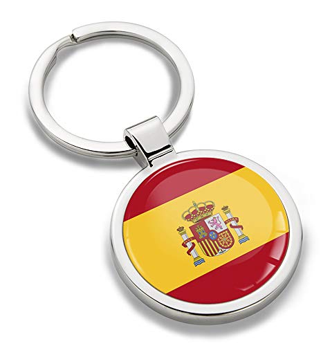 Biomar Labs® Llavero de Metal 3D con Bandera Nacional de España Española Spain Flag, Regalo para Hombre y Mujer KK 191