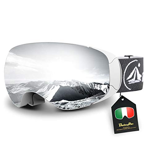 ButcHer Gafas de Esquí, Gafas de Snowboard UV400 Protección para Hombre Mujer Anti Niebla Gafas de Esquiar OTG Gafas a Prueba de Viento