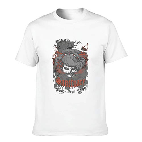 Camiseta de algodón para hombre Zombie Maid Humectante con personaje de terror regular Blanco blanco S