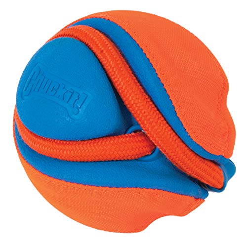 ChuckIt! Cuerda para atrapar, juguete o lanzar pelota de perro duradera, naranja y azul
