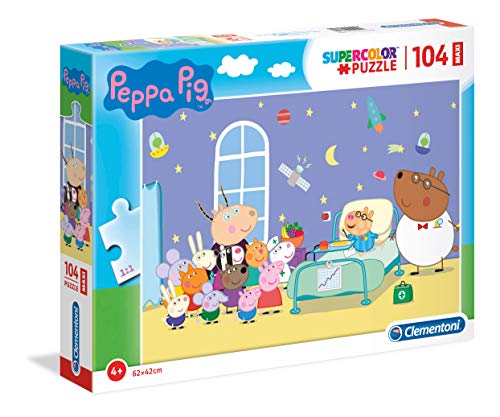 Clementoni- Supercolor Puzzle-Peppa Pig-104 Piezas Maxi, Multicolor (23735)