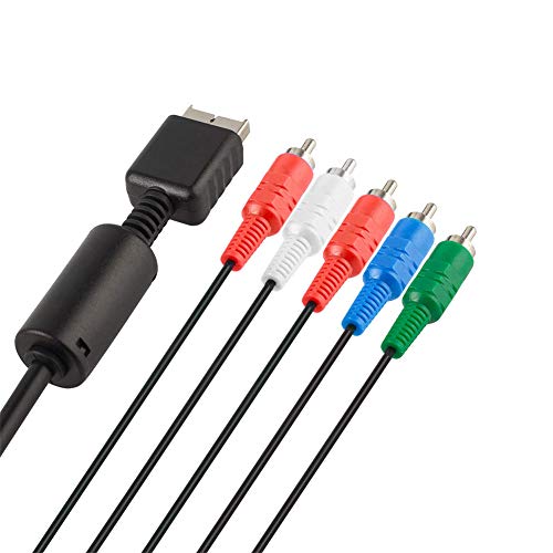 Composite AV To RCA Cable Compatible with Sony Playstation PS2 PS3, Transfer Audio and Video Data Negro Cable de Audio