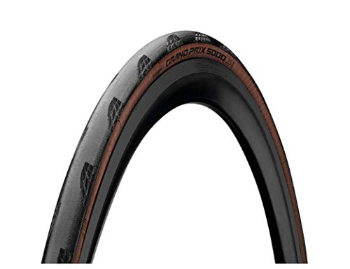 Continental Grand Prix 5000 - Neumático plegable para bicicleta de carretera, 25-622 (700 x 25C), color negro y transparente