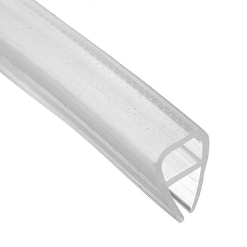 dDanke Tira de sellado inferior para puerta de ducha de 2 m de longitud, en forma de U, transparente, para mampara de ducha de 6 mm a 12 mm de grosor de vidrio (10 mm)