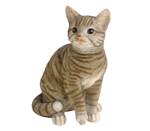 Dehner - Figura de Gato para decoración, en poliresina, Gris (Aprox. 31 x 25 x 17 cm)
