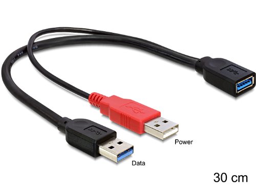 DeLOCK 83176, Cable USB en Y 2.0-A Macho a 2x USB 2.0-A Hembra, 30 cm