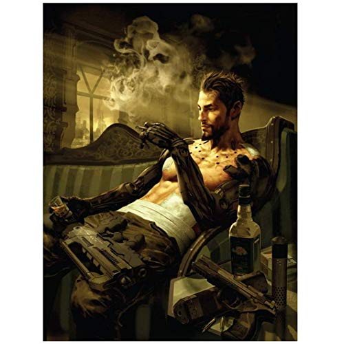 Deus Ex - Impresión de póster de videojuego de rol de acción sobre lienzo, sin marco