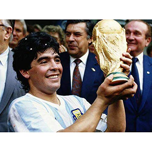 Diego Armando Maradona Regalo De Juguete De Rompecabezas De Madera Copa del Mundo Argentina Leyenda del Fútbol Mano De Dios Trofeo De La Copa Mundial De La FIFA,70 Pieces