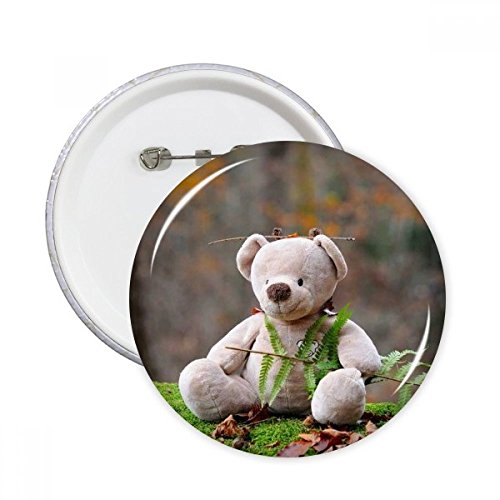 DIYthinker Botón del oso de peluche Ciencias Forestales Naturaleza pernos redondos insignia 5pcs regalo de la decoración Ropa Multicolor XXL