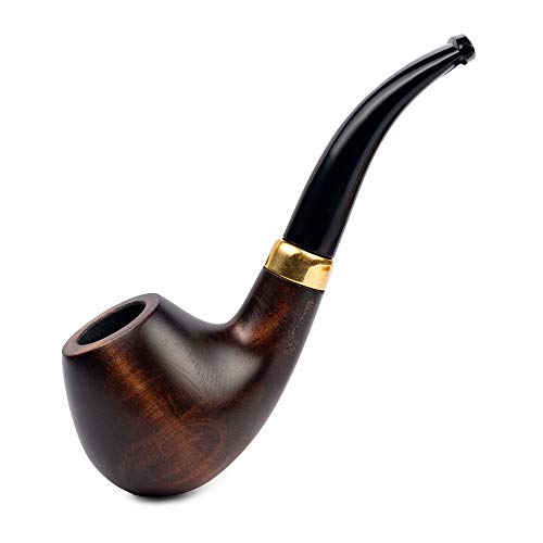 Dr. Watson - Juego de pipa de tabaco de madera para fumar, forma clásica de manzana, compatible con filtro de 9 mm, viene con accesorios, en caja (marrón)