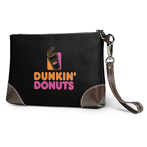 Dunkin Donuts - Bolso de mano para mujer (piel auténtica, con correa de muñeca)