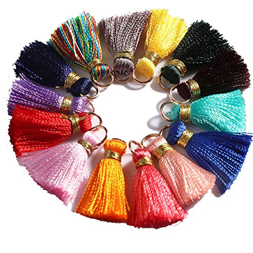 Gsyamh Mini Borlas Colores Multicolor Colgantes de Borlas Joyas Colgante de Borla Decoración Accesorios para Decoración Pulseras Collar y Varias Joyas Práctico Pequeña Exquisito (Rayón)