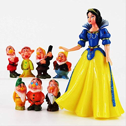 GYINK 8 unids / Lote Princesa Blancanieves y los Siete enanitos Figura Juguetes Cuentos de Hadas Modelo muñecas niña Regalo de Navidad4-15
