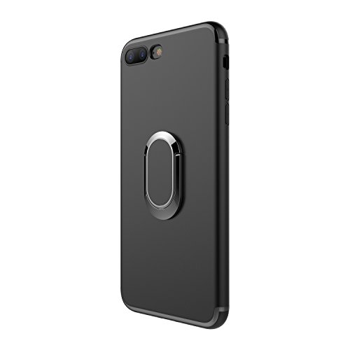 Hexcbay Compatible con funda iPhone 7, funda Iphone 8, parachoques de TPU Soporte magnético con soporte de anillo de 360 ​​grados Funda protectora delgada para iPhone 7/8 (iPhone 7 Plus/8 Plus, Negro)
