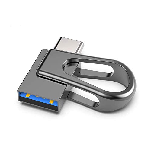 KEXIN 64GB Pendrive Tipo C, Memoria USB 3.0 Mini Flash Drive 64GB 2 EN 1 OTG Llave Drive para Portátil,Teléfono y Otras Dispositivos USB o Tipo C [Negro] …