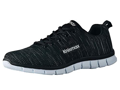 Knixmax-Zapatillas Deportivas para Mujer, Zapatillas de Running Fitness Sneakers Zapatos de Correr Aire Libre Deportes Casual Zapatillas Ligeras para Correr Transpirable, EU37 Negro
