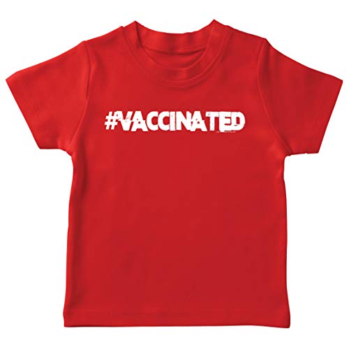 lepni.me Camiseta para Niños Vacunados Seguridad Pública Cuarentena Acabada Ciencia Humor (1-2 Years Rojo Multicolor)