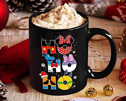 Lplpol Taza de té divertida de cerámica con diseño de pato de margarita de Ho Ho Ho Ho Ho Christmas 2020 de Disney, Mickey, Minnie, Pluto, Donal Duck, Daisy Duck Lover, regalo para hombres y mujeres