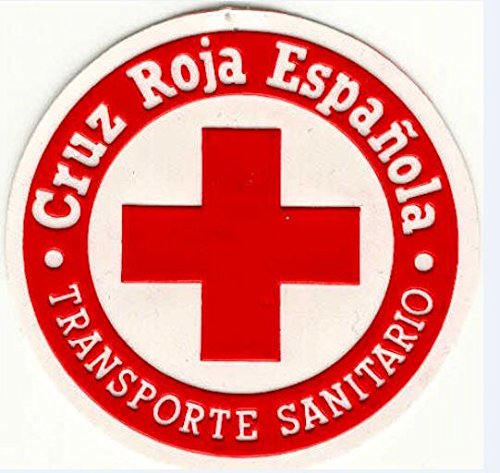 MAREL Patch Cruz ROJA ESPAÑOLA - Transporte sanitario parche termoadhesivo bordado cm 8 réplica