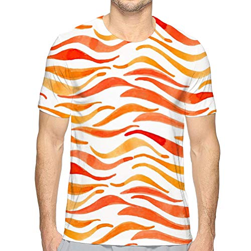 Men's Short Sleeve Graphic Fashion T-Shirt Fire Flame Watercolor Model Design o Gift Packs Patterns Fabric Wallpaper Web Sites etc Ideal