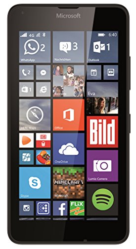 Microsoft Lumia 640 LTE - Smartphone libre Windows Phone (pantalla 5", 8 GB, Quad-Core 1.2 GHz, 1 GB RAM, 4G), negro