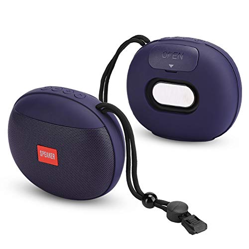Mini Altavoz inalámbrico Bluetooth, Mini Caja de Sonido portátil Soporte de Reproductor de música súper bajo Función de Radio FM para teléfonos de computadora(Azul)
