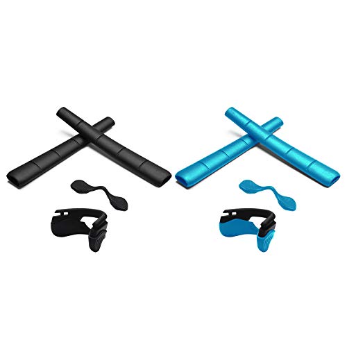 Montoz Juego de 2 almohadillas de repuesto para gafas de sol Oakley M Frame 2.0 Strike - negro y azul cielo
