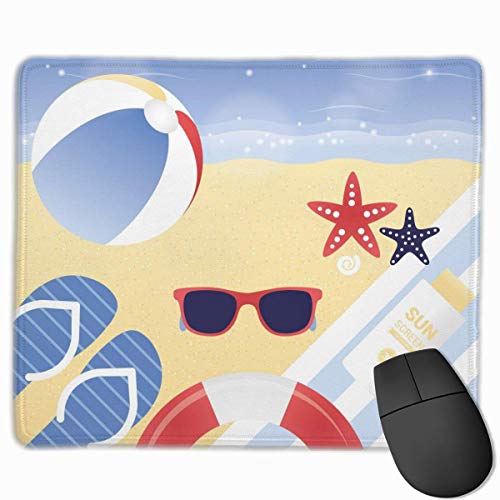 N\A Beach Sand Ball Gafas de Sol Rectangular Antideslizante para Juegos Alfombrilla de ratón Teclado Alfombrilla de Goma para laptops para el hogar y la Oficina