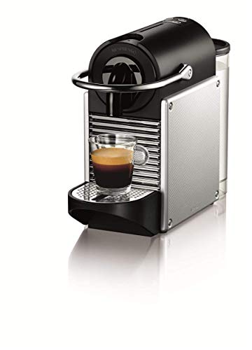 Nespresso De'Longhi Pixie EN125S - Cafetera monodosis de cápsulas Nespresso, 19 bares, apagado automático, color plata