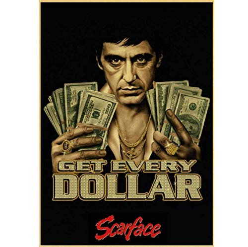 N/P Scarface Movie Posters Painting Vintage Poster Canvas Poster For Home Bar Decoración De La Pared Pintura 50 * 70 Cm Sin Marco