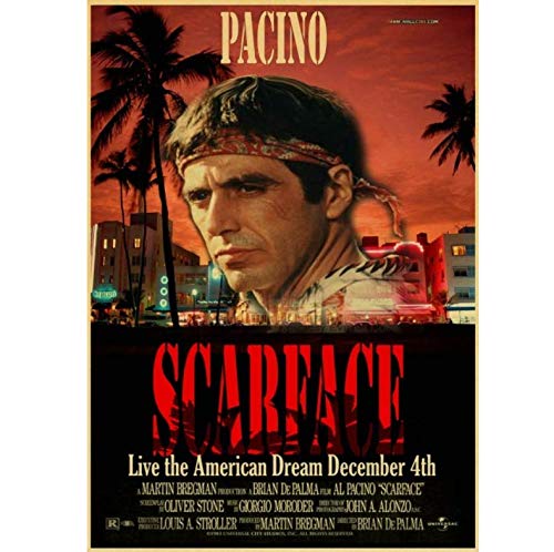 N/P Scarface Movie Posters Painting Vintage Poster Canvas Poster For Home Bar Decoración De La Pared Pintura 50 * 70 Cm Sin Marco
